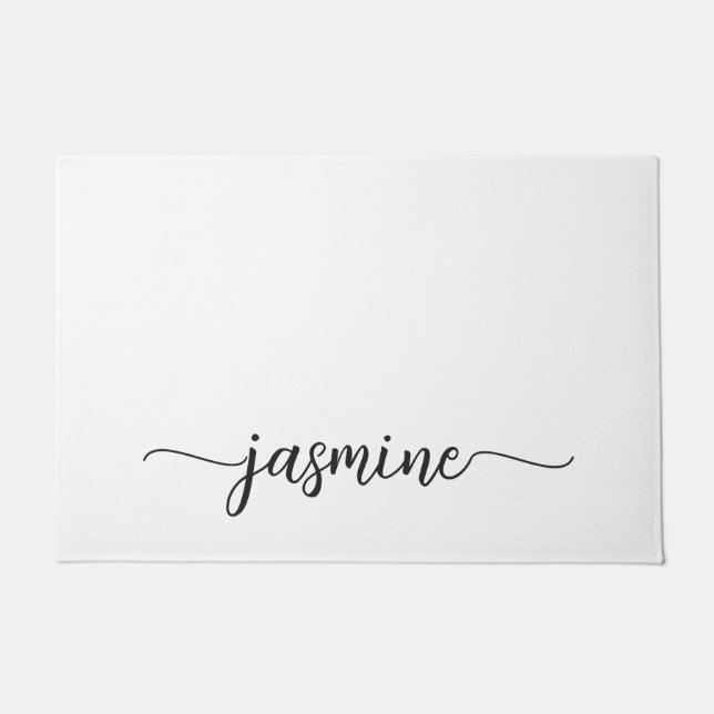 Tapete Nome de Monograma Branco Simples Feminino Personal (Frente)