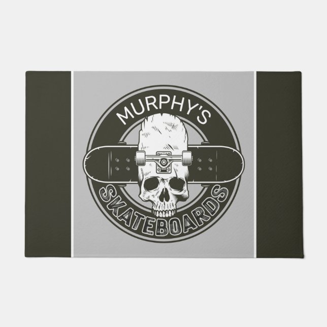 Tapete NOME DE Skater Personalizado Skate Skate Skull (Frente)