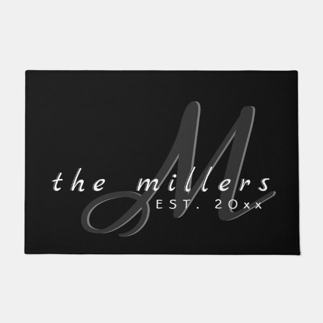 Tapete Nome Decorativo da Família e Script Monograma | Pr (Frente)