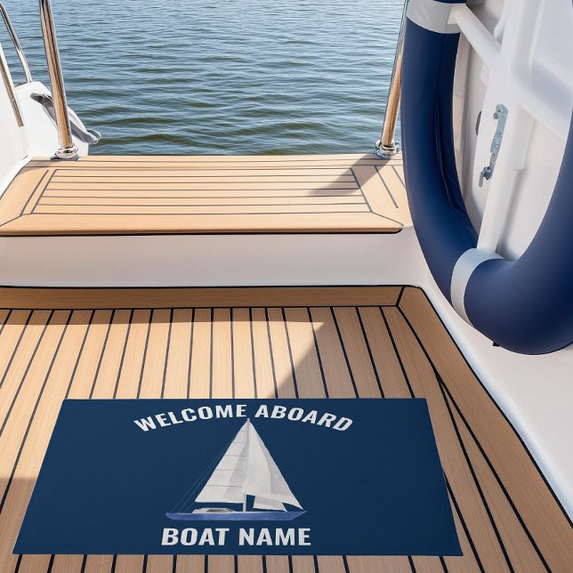 Tapete Nome do Barco à Vela  (custom name sail boat yacht doormat with custom boat name)