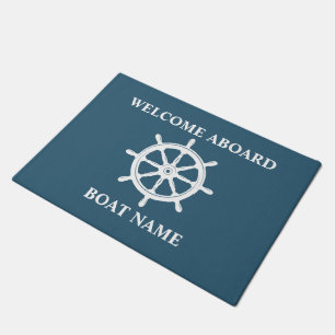 Tapete Nome do barco Navio náutico Navio Helm Roda Bem-v