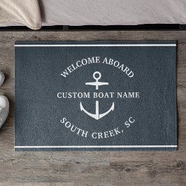 Tapete Nome do Barco Personalizado Moderno Bem-vindo a Bo