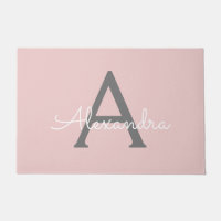 Nome do Monograma da Rapariga da Cinza Rosa Escamo