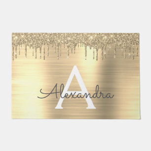 Tapete Nome do Monograma Dourado com Glitter Brugado Meta