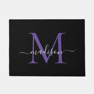 Tapete Nome do Script de Monograma Personalizado Roxo Pre