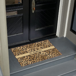 Tapete Nome Monograma Preto Dourado Estampa Leopardo Guep