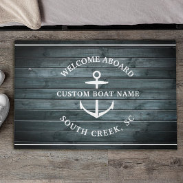 Tapete Nome Personalizado da Embarcação Driftwood Bem-vin