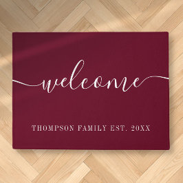 Tapete Nome Personalizado da Família Burgundy - Porta de