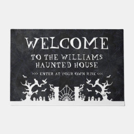 Tapete Nome Personalizado da Família Halloween Boas-vinda