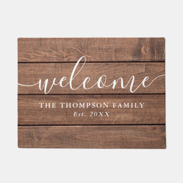 Tapete Nome Personalizado da Família Madeira Russa (Frente)