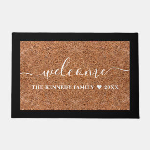 Tapete Nome Personalizado da Família Rustic Welcome