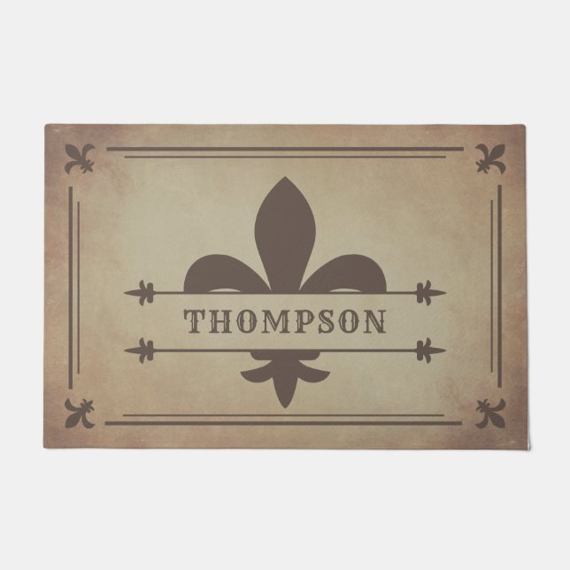 Tapete Nome Personalizado das Bordas Espadas Fleur de Lis (Frente)