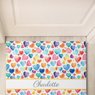 Tapete Nome Personalizado de Amor Cuto Colorido de Cor d'