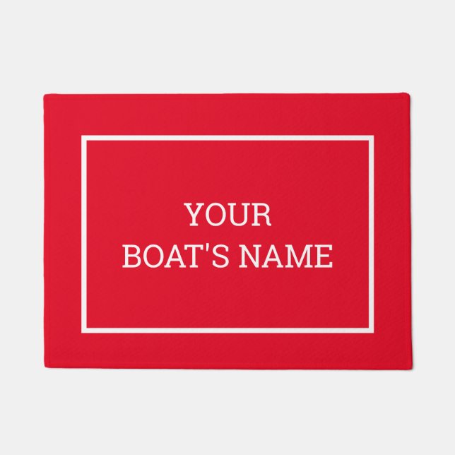 Tapete Nome Personalizado do Barco Dock Mat Red (Frente)