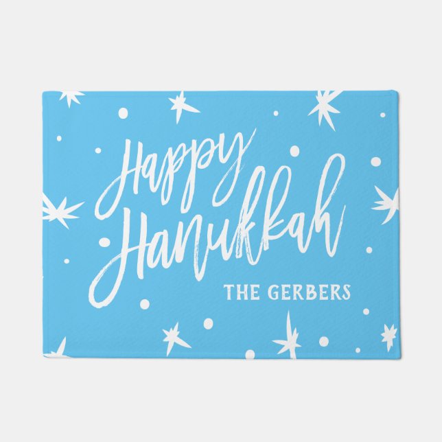 Tapete Nome Personalizado do Script Moderno do Hanukkah F (Frente)