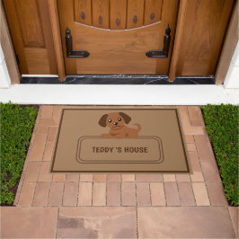 Tapete Nome personalizado do Sinal Brown DOG House
