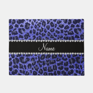 Tapete Nome personalizado impressão leopardo azul neon