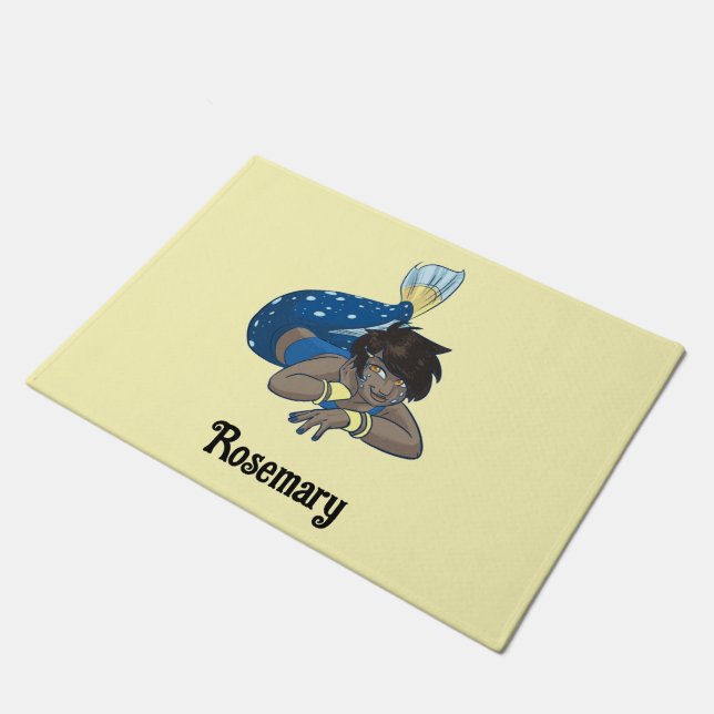 Tapete Nome personalizado Lady Mermaid (Inclinado)