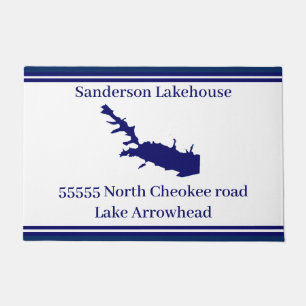 Tapete Nome Personalizado Lago Arrowhad Map Marinho Blue