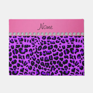 Tapete Nome personalizado listra rosa-púrpura-leopardo