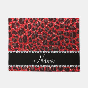 Tapete Nome personalizado manchas-leopardo vermelhas