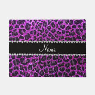 Tapete Nome personalizado néon roxo gliter impressão leop