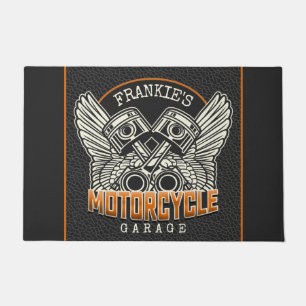 Tapete Nome Personalizado Pistons Asas Motocicleta Garage