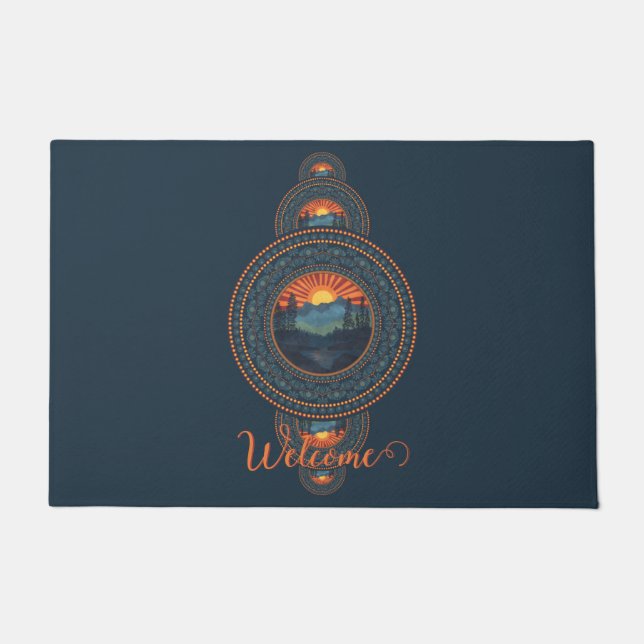 Tapete Nome Personalizado Vintage Wilderness Mandala Orna (Frente)