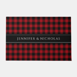 Tapete Nome Xadrez Gingham Vermelho Rústico