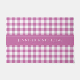 Tapete Nome Xadrez Rosa Gingham Moderno