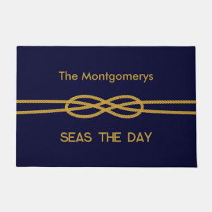 Tapete Nomes Personalizados Corda Dourada Azul Marinho Ná