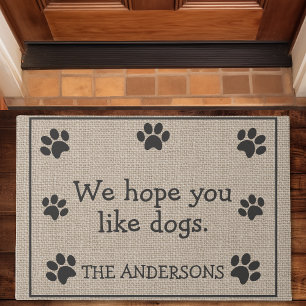 Tapete Nós Esperamos que Você Goste de Cachorros Engraçad