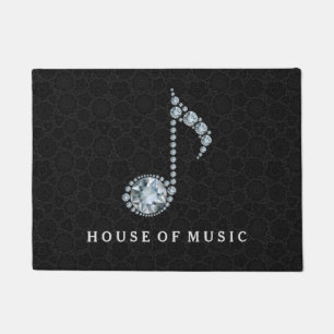 Tapete Nota de música Elegante Black Damasco & Diamantes 