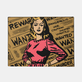 Tapete Nova ideia Retrô engraçado Mulher procurada Jornal