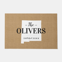 Tapete Nova Porta do Estado do Monograma da Família do Mé