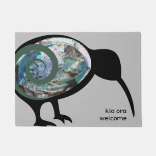 TAPETE NOVA ZEALAND KIWI BLACK PAUA FERN KORU KIA ORA NZ