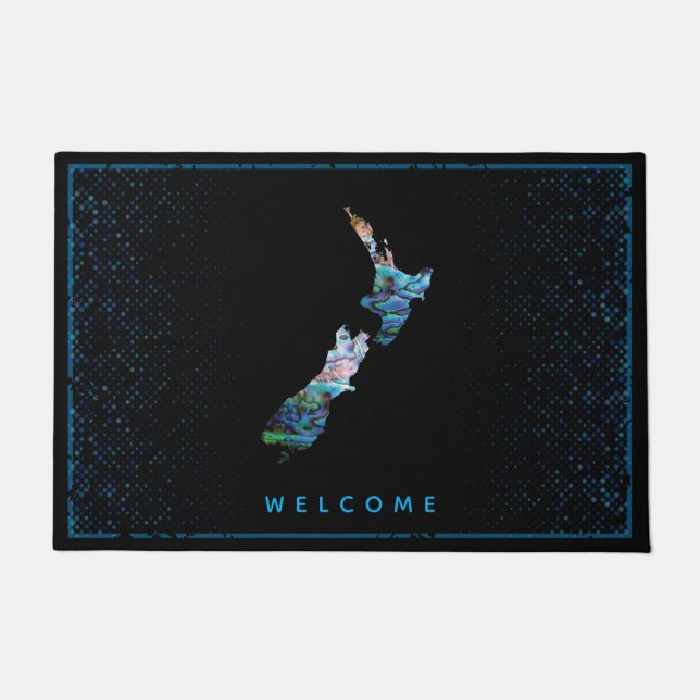 TAPETE NOVA ZEALAND MAP SIMPLES PAUA DOORMAT (Frente)