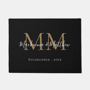 Tapete Novo nome do monograma Dourado preto Elegante mode