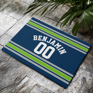 Tapete Número de Nome Personalizado de Jersey Azul e Verd