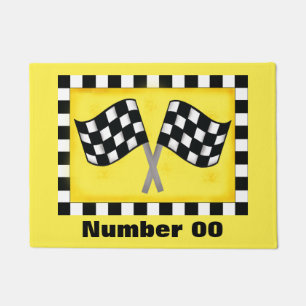 Tapete Número feito sob encomenda da bandeira Checkered