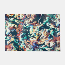 Tapete Nuvens coloridas esculpidas em tons de azul e marr