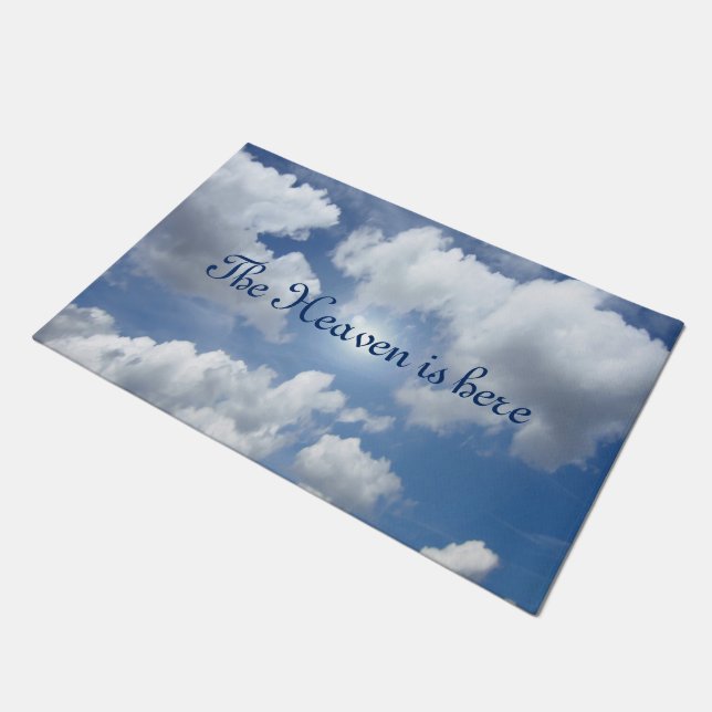 Tapete Nuvens do Céu Azul + texto e ideias (Inclinado)