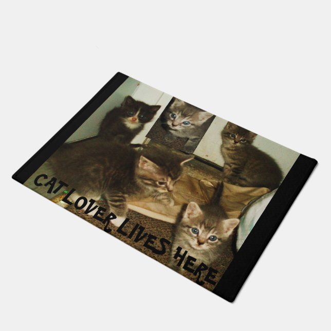TAPETE O AMANTE DE GATO VIVE AQUI (Inclinado)