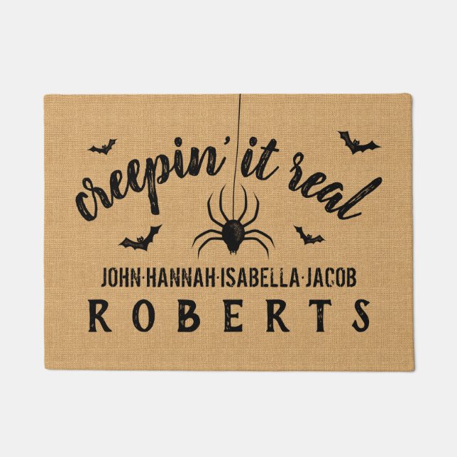 Tapete O Dia das Bruxas Creepin ele serapilheira rústica (Frente)