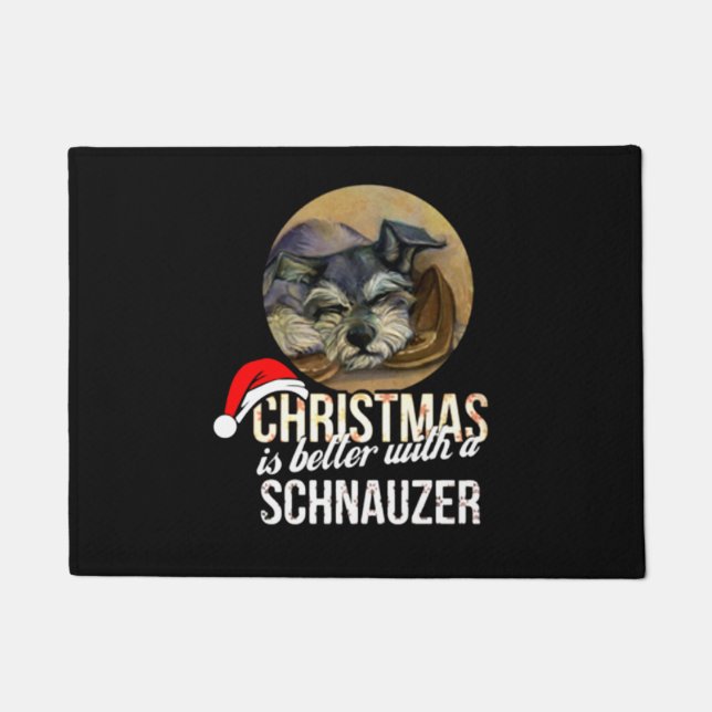 Tapete O Natal É Melhor Com Um Schnauzer (Frente)