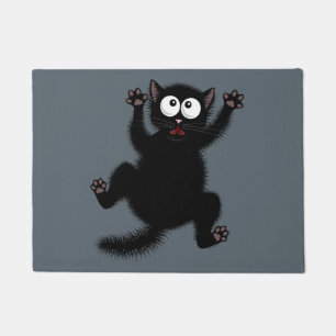 Tapete O preto bonito engraçado Scared o gato dos