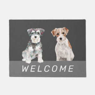 Tapete O Schnauzer bonito persegue aguarelas