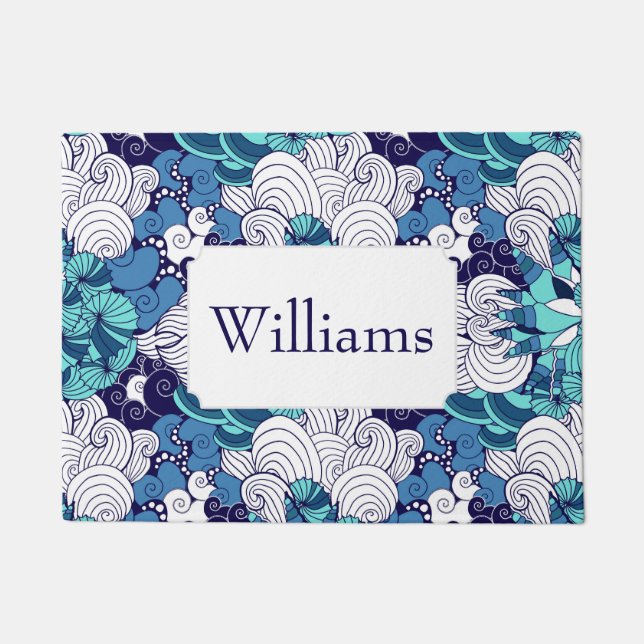 Tapete O teste padrão Funky | do Seashell adiciona seu (Frente)