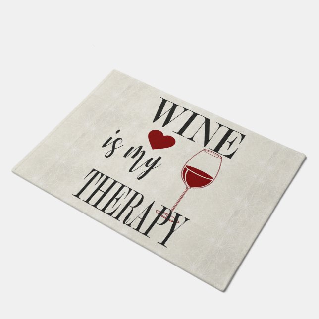 Tapete O Vinho É A Minha Porta De Terapia (Inclinado)