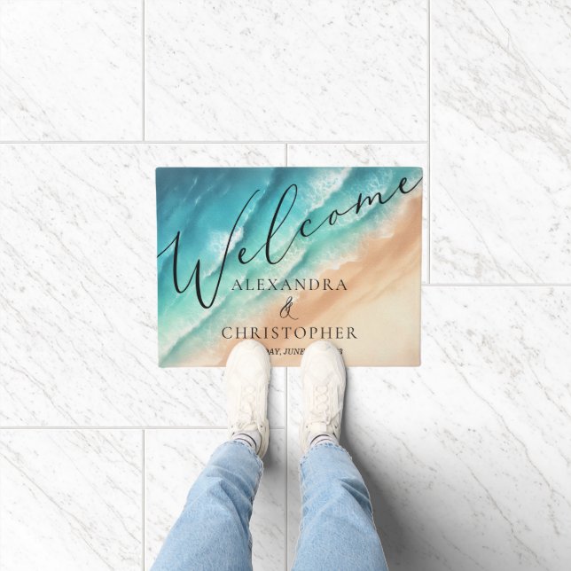 Tapete Ocean Beach Cute Signature Summer Welcome (Interior)